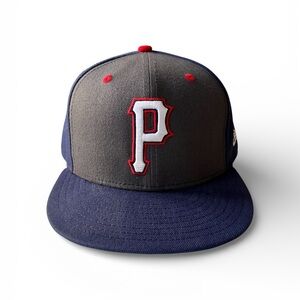 New Era 59Fifty Pittsburgh Pirates Color Block Gray and Blue Fitted Cap 7 5/8